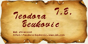 Teodora Beuković vizit kartica